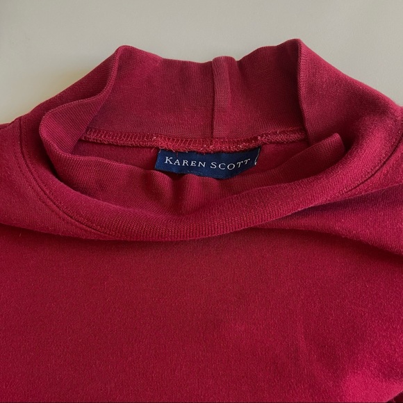 Red Karen Scott Turtleneck Top - Picture 4 of 5